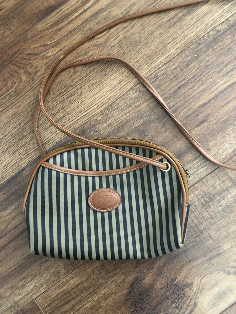 ae crossbody striped purse brown blue | eBay