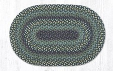 Braided Jute Oval Area Rug. Earth Rugs. BLUE, CREAM. 2 Sizes. 20"X30", 27"X45"