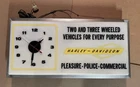Vintage Harley Davidson lighted sign clock