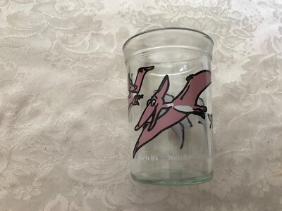 Glass Welch's Jelly Jar Glass 1980 PTERANODON  Flying DINOSAUR Collector Series 