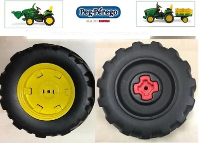 COPPIA RUOTE POSTERIORI TRATTORE PEG PEREGO JOHN DEERE GROUND LOADER 12 VOLT