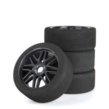 4pcs 18 Hsp Hpi 17mm Hex Racing Car Foam Tires Wheel Rims 105mm Set For Rc Cars