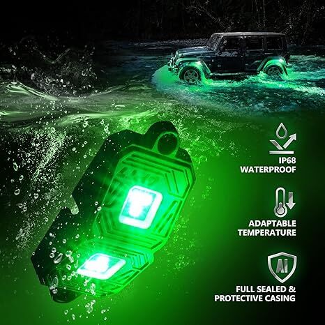 OPT7 Fotón 8 Cápsulas RGB Bajo Resplandor LED Imán Luz de Roca Control Remoto Todoterreno Camión Jeep - Imagen 3 de 10
