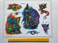 Vintage Art Tattoo Flash Sheet William Billy Webb II /T224