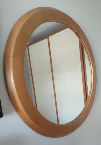 Specchio da Parete rotondo in legno 70 cm - Foto 4 di 5