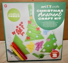 Art 101 Crafts Ornament Craft Kit 3 ea Make Your Own Christmas Trees NIB 271F