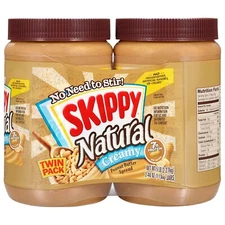 SKIPPY Natural Creamy Peanut Butter Spread Twin Pack 2-Pack - USA Free Shipping