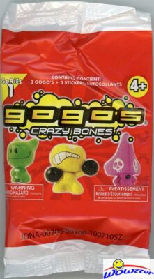 GoGo s Crazy Bones Series 1 Factory Sealed Pack( 3 Bones & 3 Stickers!)