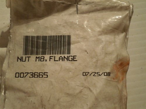 Qty = 5: Wacker Neuson Parts # 0073665 / NUT M8,FLANGE