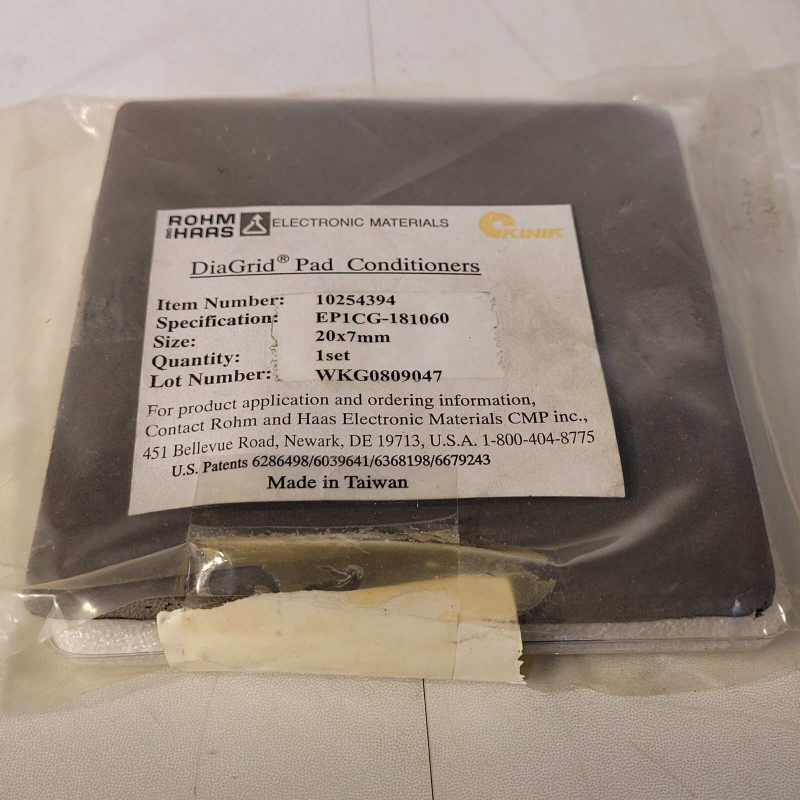 Kinik EP1CG-1811060 Pack Of 20 DiaGrid Pad Conditioners Size 20x7mm 10254394