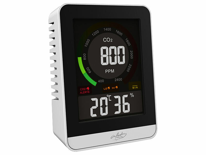 Détecteur de CO2 numérique Infactory avec thermomètre d'intérieur et horloge