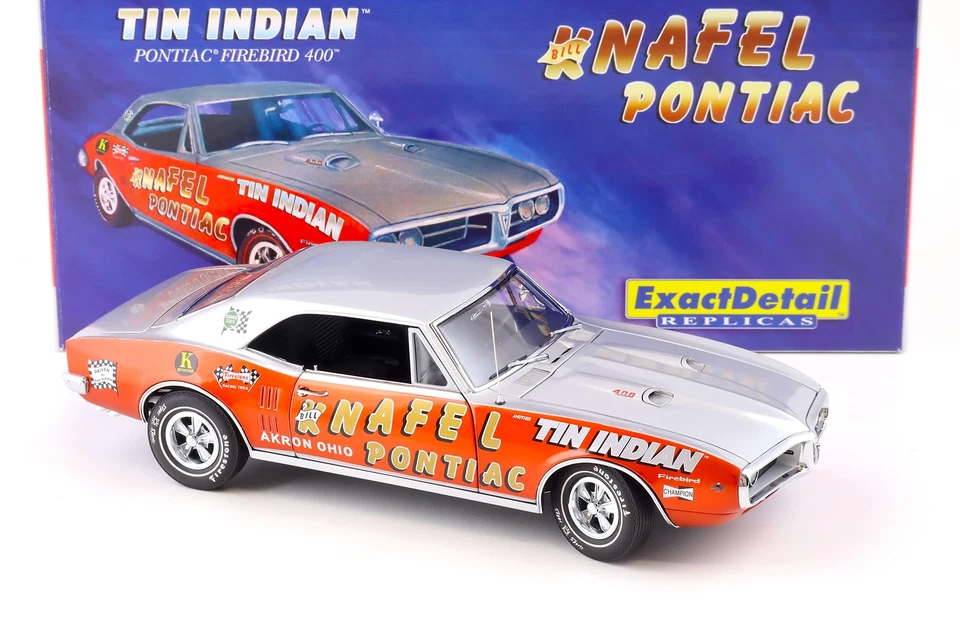 1:18 Exact Detail Pontiac Firebird 400 Tin Indian Knafel Pontiac red/ silver - Bild 2 von 4