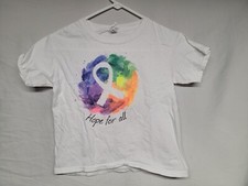 Gildan "Hope For All" Ribbon and Rainbow Colored Shirt Youth Size XS