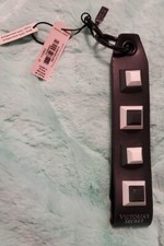 Victoria's Secret Black  White Stud Logo Wristlet Strap Key Chain NWT