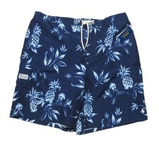 Polo Ralph Lauren Big Tall Men's Navy Pineapple Graphic Print Swim Trunks