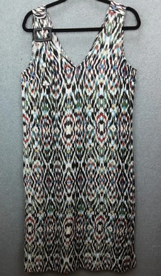 Sussan Size 10 Sleeveless Wide Strap Shift Style  Linen Blend Dress