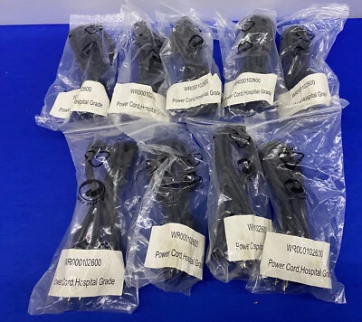 LONGWELL E55333 GREEN DOT 6' HOSPITAL GRADE POWER CORD - 1 LOT QTY OF 9 CORDS - Image 1 of 4