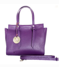 Italian Genuine Leather Handbag - Crossbody Bag - purple
