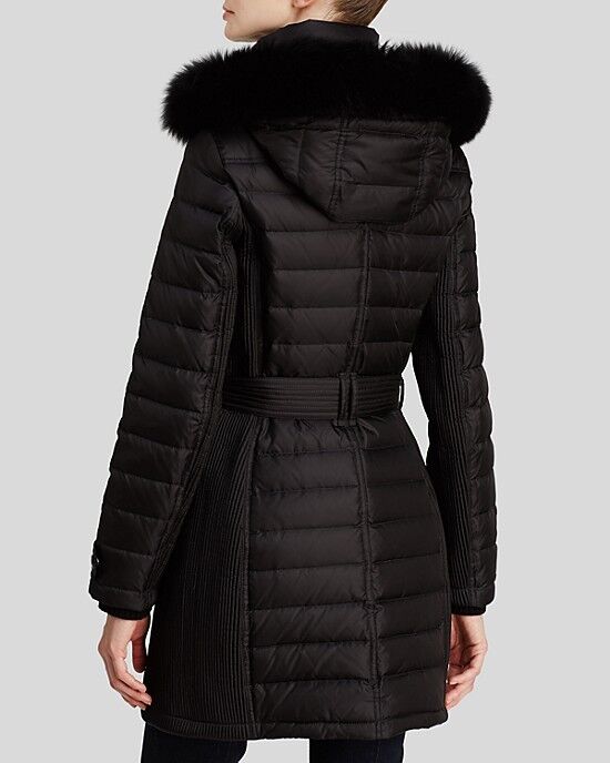 Burberry Brit Pipleigh Down Puffer Coat Jacket with Fur Hood Burberry Brit Pipleigh Down Puffer Coat Jacket with Fur Hood