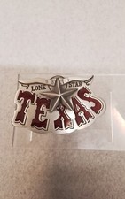 Vintage 1980 Lone Star Texas Pure Pewter Belt Buckle Great American Buckle Co.