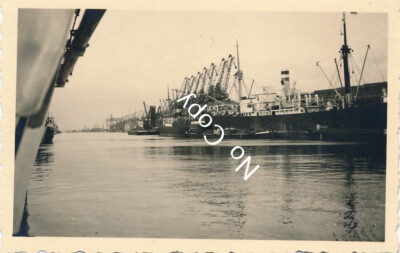 Foto WK2 Marine Schiff Avisio Grille  Blick auf Ostpreussen Kai 1938 X188