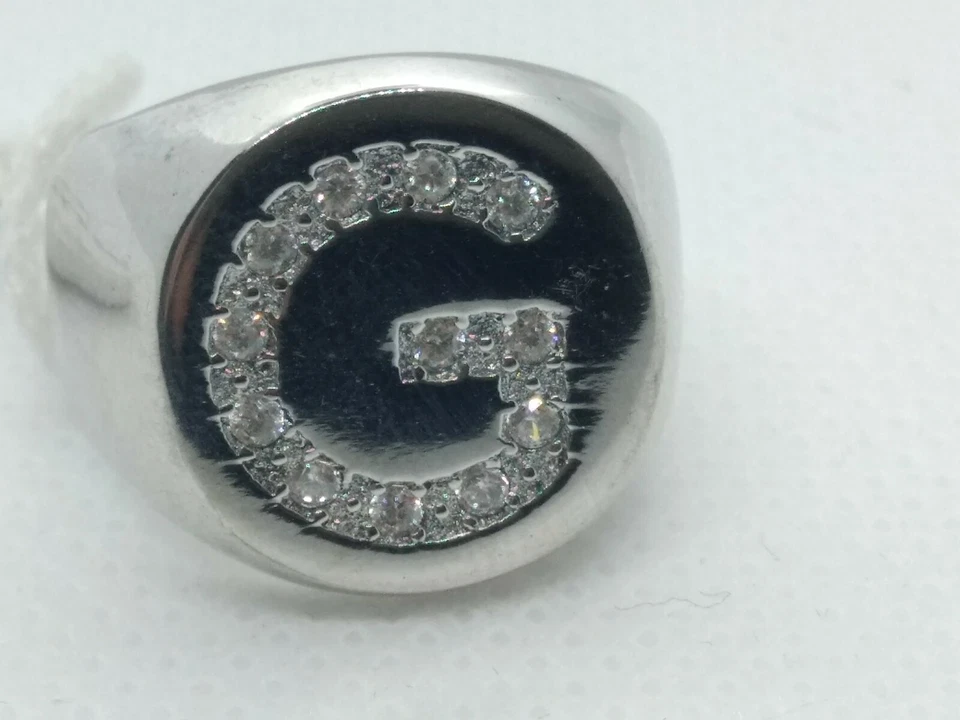 Anello argento 925(rodiato) Con INIZIALE - Immagine 4 di 4