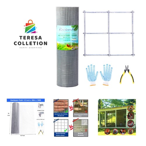 Hardware Cloth 1/2 inch 36 x 100 ft,Hot Dipped Galvanized Wire Mesh Roll for eBay