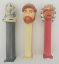 Lot of 3 Retired Loose Star Wars Pez Dispensers Obi Wan Ahsoka General Grievous