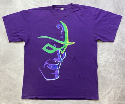 Vintage 1995 Batman Forever Jim Carrey The Riddler T Shirt DC Comics Size XL