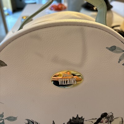 Disney Villains Floral White Backpack Beautiful Floral White and Sage Green Disney Loungefly  main image 2