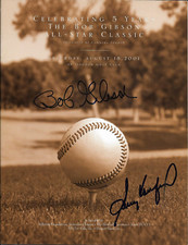 2001 bob gibson sandy koufax autograph golf all star classic magazine charity