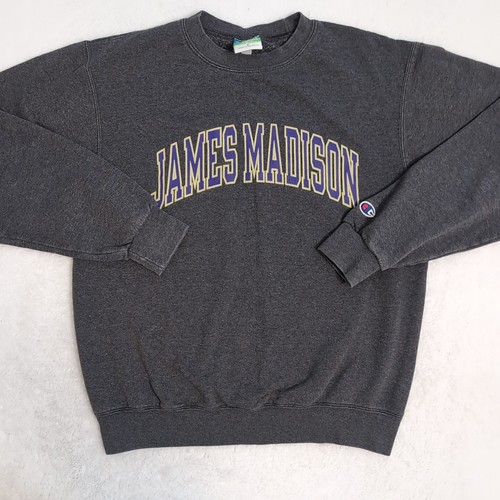 James Madison Champion Adult Sweater Gray Eco Fleece Pullover Size S - Picture 3 of 7