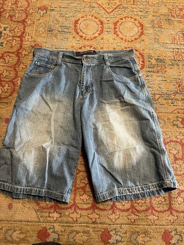 Southpole Denim Jorts Shorts Blue Button Pockets Flat Front Casual 5-Pocket