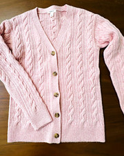 Crewcuts Girls Pink Cable-Knit Button Cardigan Sweater XL 12-14