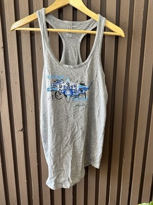 Women s Banzai Hawaii Hilo Grey Tank Top Size Medium Hawaiian Flower Design