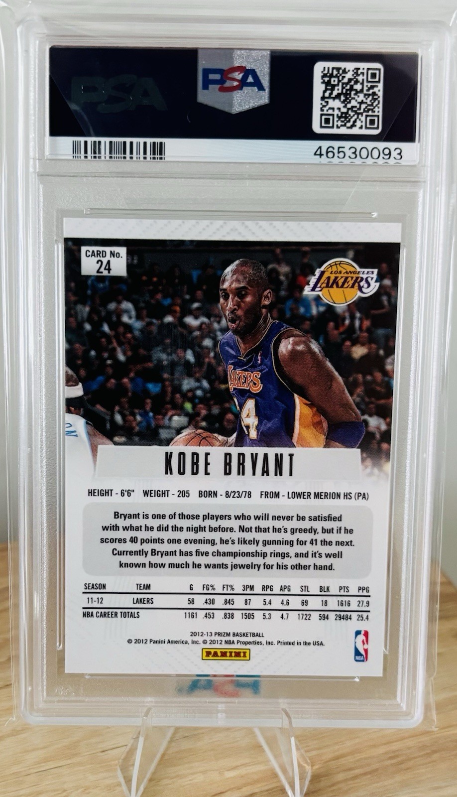 Kobe Bryant 2012 Prizm #24 Base PSA 10 Gem MT Lakers 1st Year Prizm 💎🔥💎 view 2