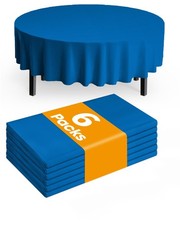 Plastic Table Cloth Disposable 6 Pack, 84'' Round Table Cloths, Graduation