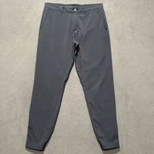 Primo Pants Mens 33 Regular Dark Gray Performance Jogger Ankle Zip Stretch Golf