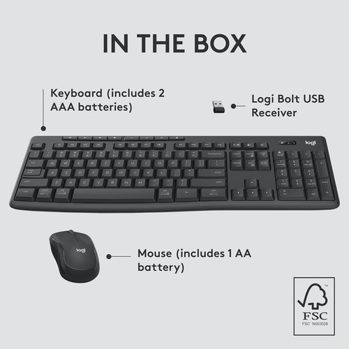Logitech MK370 Combo for Business, Full-Size Wireless Keyboard and Wireless Mous - Photo 8/10