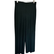 St John Marie Gray Womens Size 10 Santana Knit Pants Green Elastic Waist