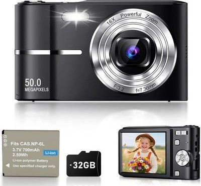 Digitalkamera 1080P 50MP Anti-Shake 16X Zoom Compact Kamera