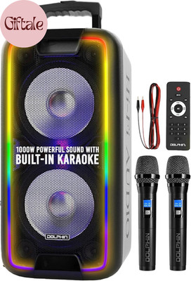 Dual 10'' Bluetooth Party Speaker - 1000W Big Speaker with 2 Wireless Microphones