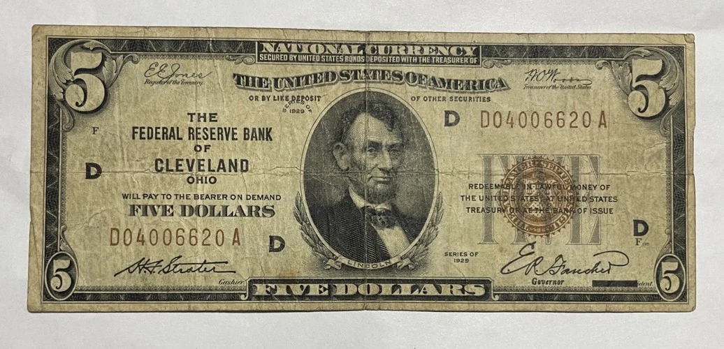Uncertified $5 US National Banknotes for sale | eBay