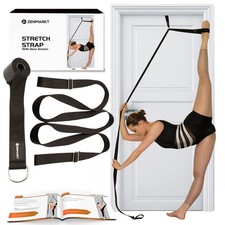 Stretching Strap With Door Anchor - Equipment to Improve Black