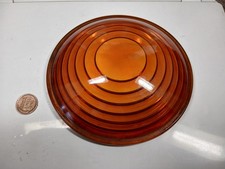 Vintage 5.25" Corning Amber Fresnel Signal Lens For Railroad Lantern Switch Lamp