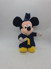 Mickey Mouse Graduation Plush 12 Tall Navy Blue Cap And Gown Rare Near Mint