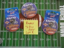 Baltimore Ravens 3 pin lot BUTTON Super Bowl XXXV Lot R new/vtg  NFL