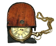 Antique Brass Pocket watch Victoria 1875 vintage with Leather Box Occasion Gift