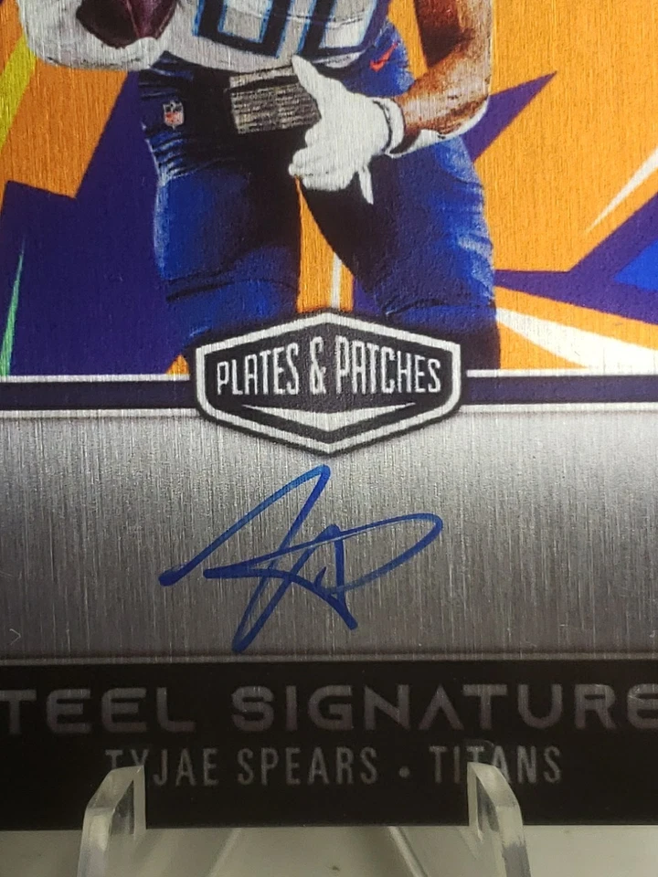 2023 Panini Plates & Patches TYJAE SPEARS Rookie Steel Signatures Orange Auto /5 - Image 2 of 3
