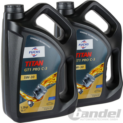 2x 5L FUCHS MOTORÖL TITAN GT1 PRO C3 5W30  passend für VW 504.00 507.00 BMW LL04
